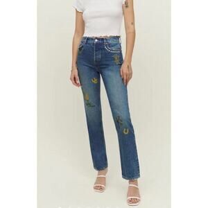 Reformation Handcrafted Embroidered Jeans 27